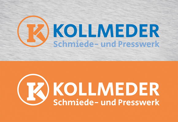 Das Bild zeigt das Logo der Firma: " Kollmeder"  in zwei verschiedenen Varianten