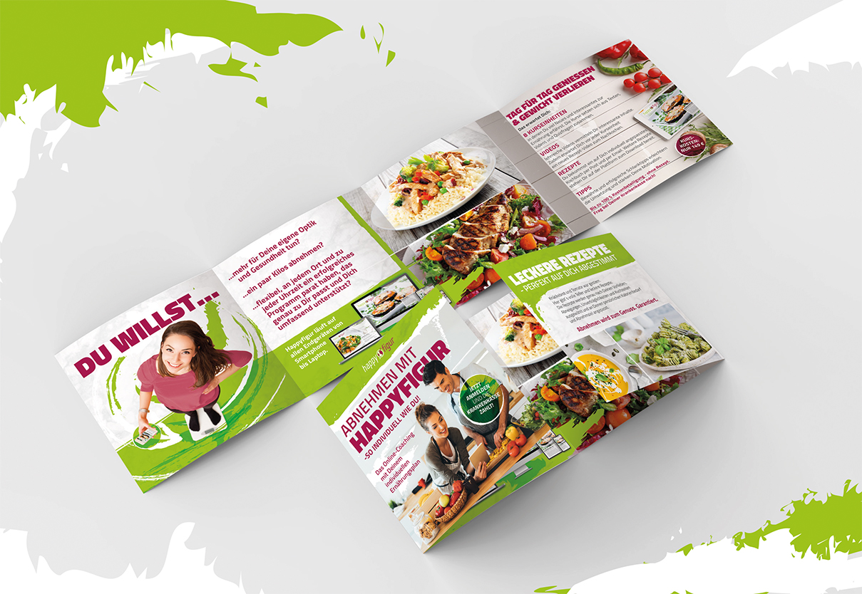 Bild eines Geöffneten und Ausgebreiteten Flyer's der Firma Figurscout