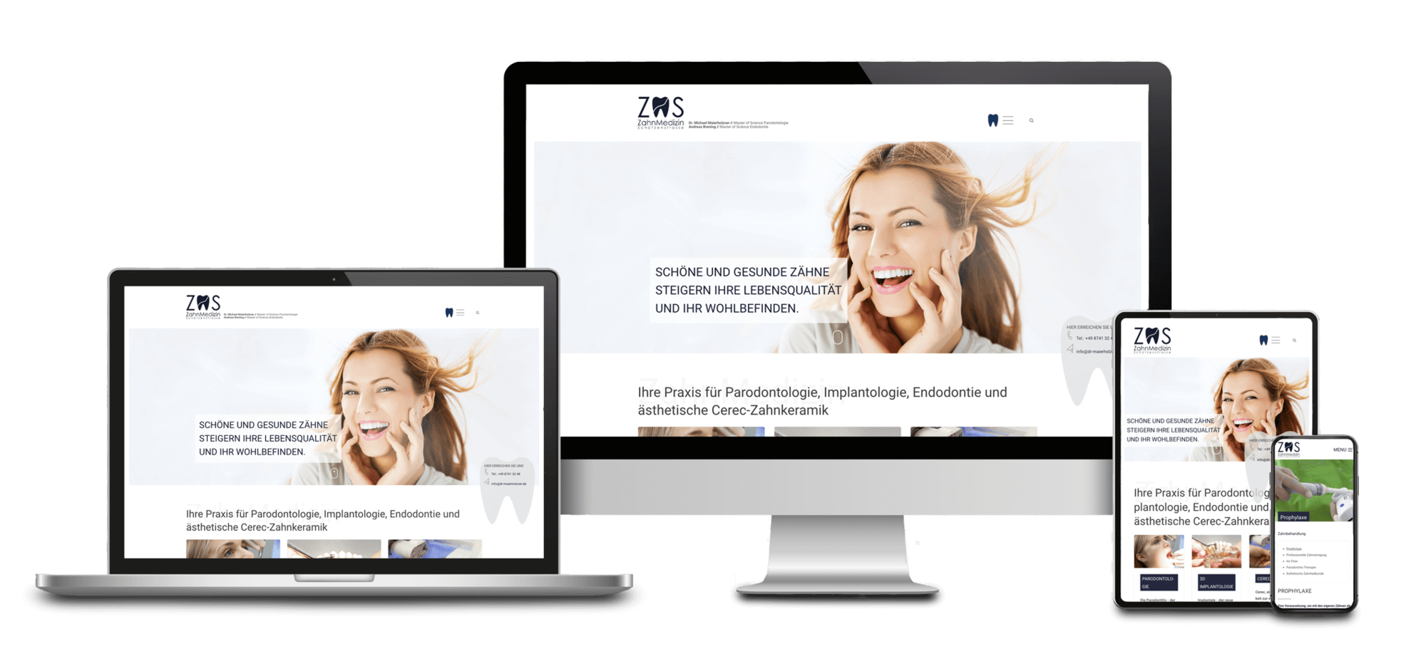 Bild von Verschiedenen Ansichten der Website: "ZahnMedizinSchützenstrasse"