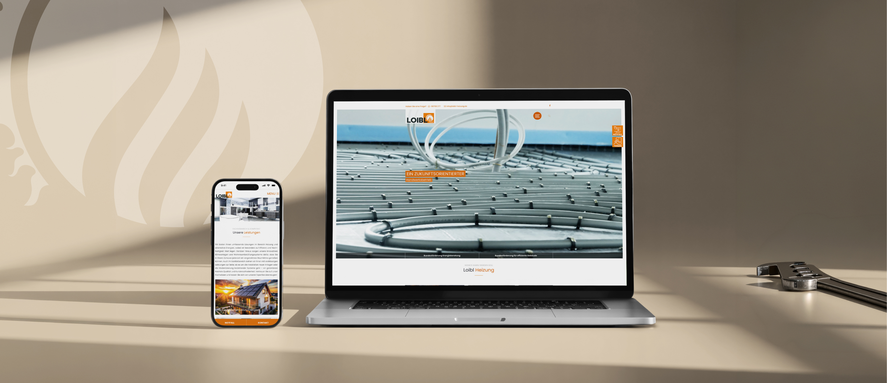 Die Website von Loibl zeigt modernes Webdesign auf Laptop und Smartphone, präsentiert von der Werbeagentur madmoses. | © madmoses